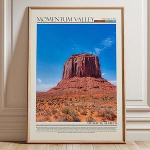 Monument Valley Arizona Wall Art Print | Arizona Travel Print Poster| Arizona Gift Art| USA Wall Hanging Home Decor