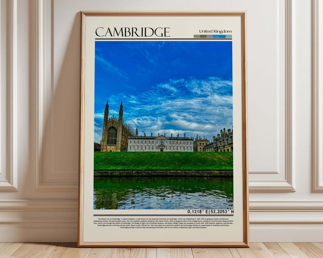 Cambridge UK Wall Art Print | Cambridge Poster Print | British ...
