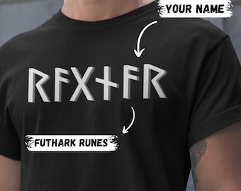 Camiseta personalizada con runas vikingas, camiseta nórdica a medida