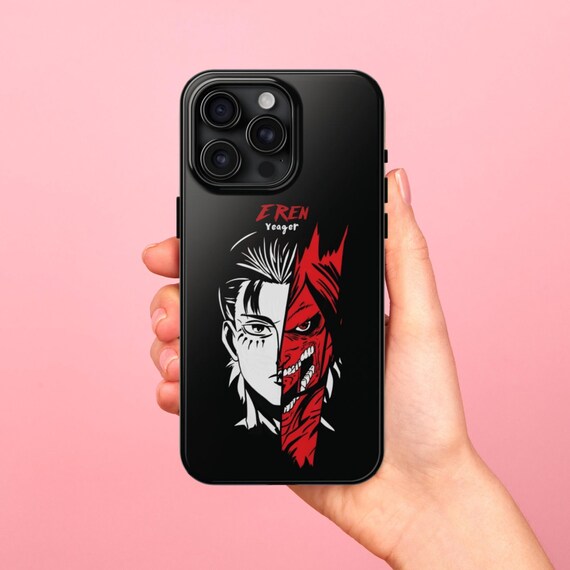 Attack on Titan Phone Case, Anime iPhone Case, AOT Phcone Case, Tough iPhone Anime Case, Eren Yeager Phone Case, Eren Yeager iPhone Case