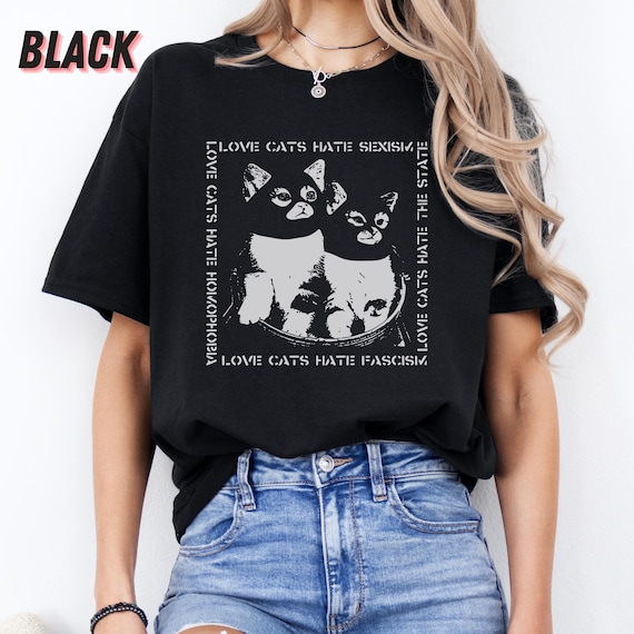 Funny Cat ACAB T-Shirt, Anarchy Punk Leftist Apparel