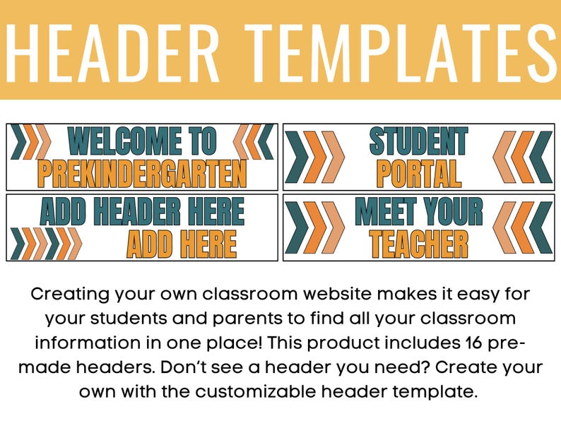 Header Design Student Google Sites Template | Classroom Website | Canva | Boho Theme - Etsy