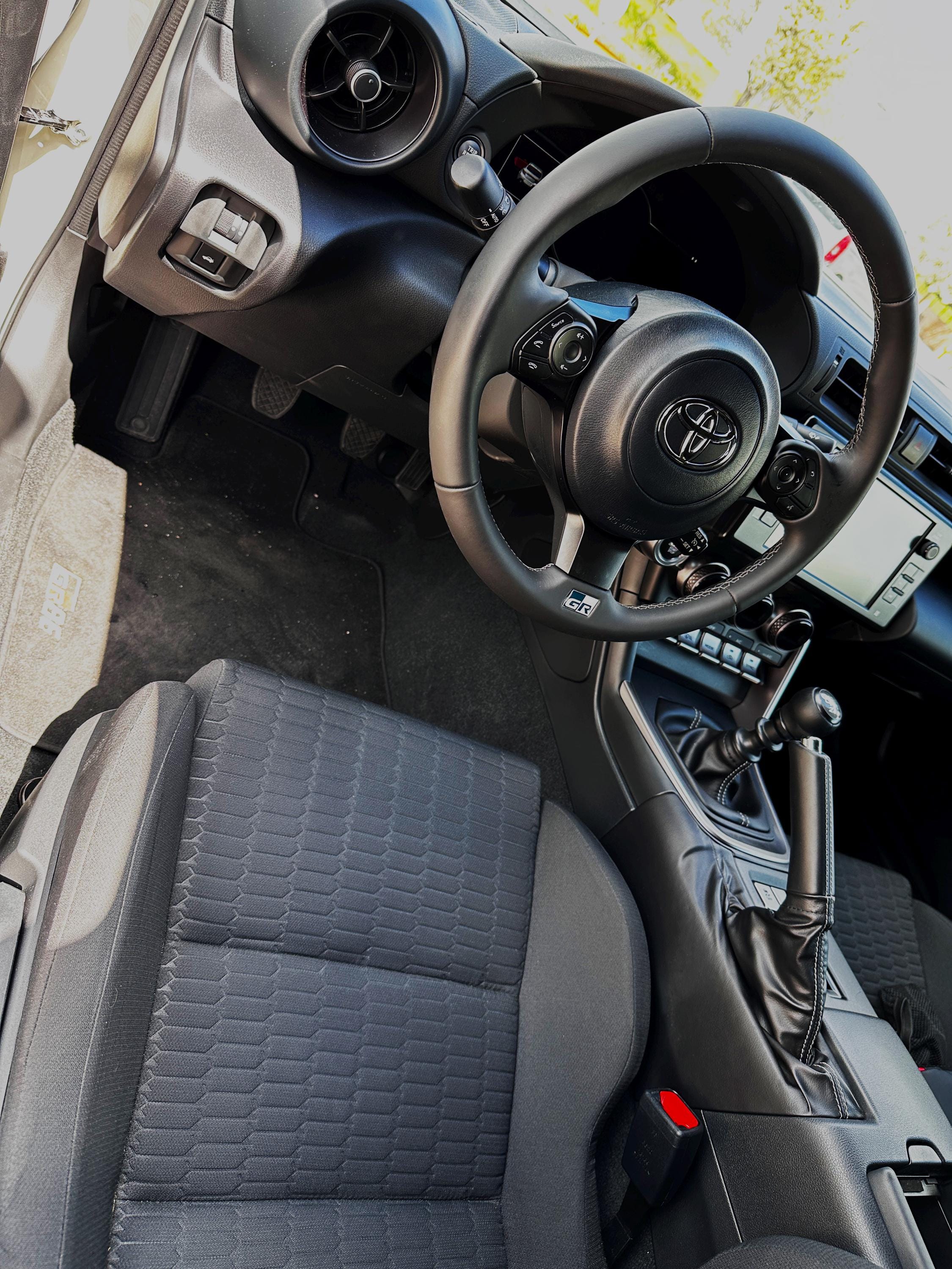 "GR" Logo Gel Coated Steering Wheel Overlay Compatible with "Toyota GR86"