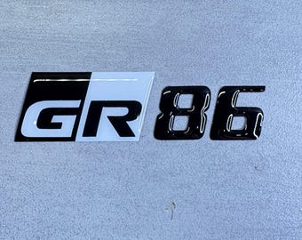 Gel Overlay Decals - Compatible with Toyota GR86 Rear Emblem - &quot;GR-86&quot; &quot;TWO PIECES&quot;