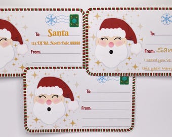 Gepersonaliseerde ansichtkaarten kerstman: set van 6, elfje op plank