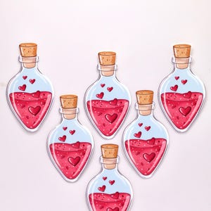 Love Potion - Apothecary Bottle - Waterproof Weatherproof Sicker