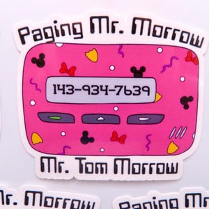 Messagerie Mr. Morrow, Mr. Tom Morrow Beeper - Sticker imperméable - Amoureux de Disney