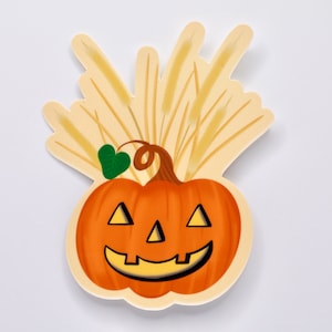Pumpkin Straw Sticker - Halloween - Jack-o-Lanterns - Cute - Waterproof Weatherproof Sicker