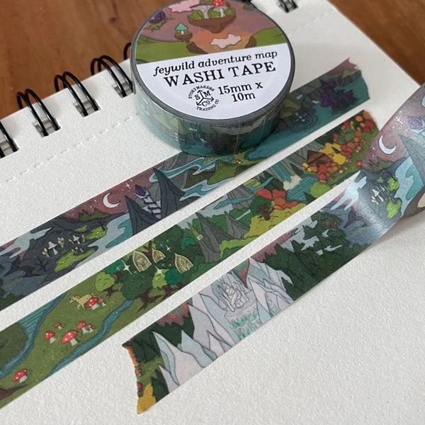 Feywild Fantasy Map Washi Tape - for world builders, RPG, D&D, fae, fairy, fantasy lovers and more!