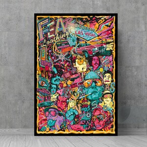 Pôster do filme Fear and Loathing in Las Vegas - Arte de parede - Pôsteres vintage - Decoração de parede retrô - Colecionáveis de fãs de cinema