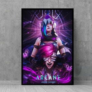 Póster de la temporada 2 de Arcane - Póster de la película Arcane League Of Legends 2024 - Arte de pared - Pósteres antiguos - Decoración de pared retro - Objetos de colección para fanáticos del cine