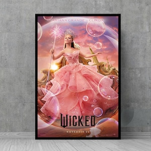Póster de la película Wicked (2024) de Ariana Grande - Arte de pared - Pósteres antiguos - Decoración de pared retro - Objetos de colección para fanáticos del cine