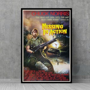 Chuck Norris Missing In Action Film Poster - Wand Kunst - Vintage Poster - Retro Wand Dekor - Film Fan Sammlerstücke