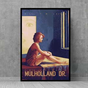 Cartaz do filme Mulholland Drive - Arte de parede - Pôsteres vintage - Decoração de parede retrô - Colecionáveis de fãs de cinema