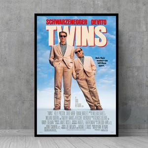 Pôster do filme Twins Arnold Schwarzenegger - Arte de parede - Pôsteres vintage - Decoração de parede retrô - Colecionáveis de fãs de cinema