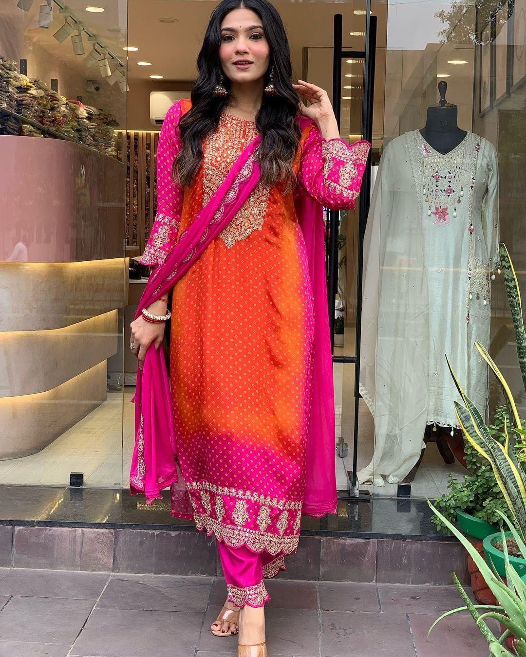 Hand Block Print Kurta Set With Dupatta/stole|indian Salwar Kameez ...