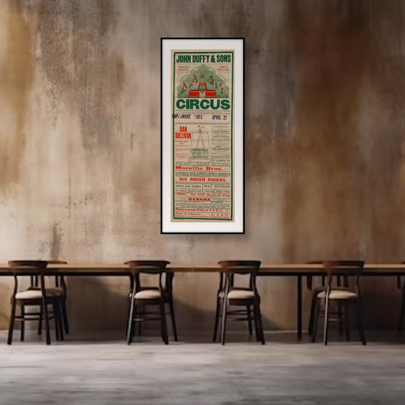 Vintage Circus Poster for Interior Decor Circus Ireland Decorative Wall ...