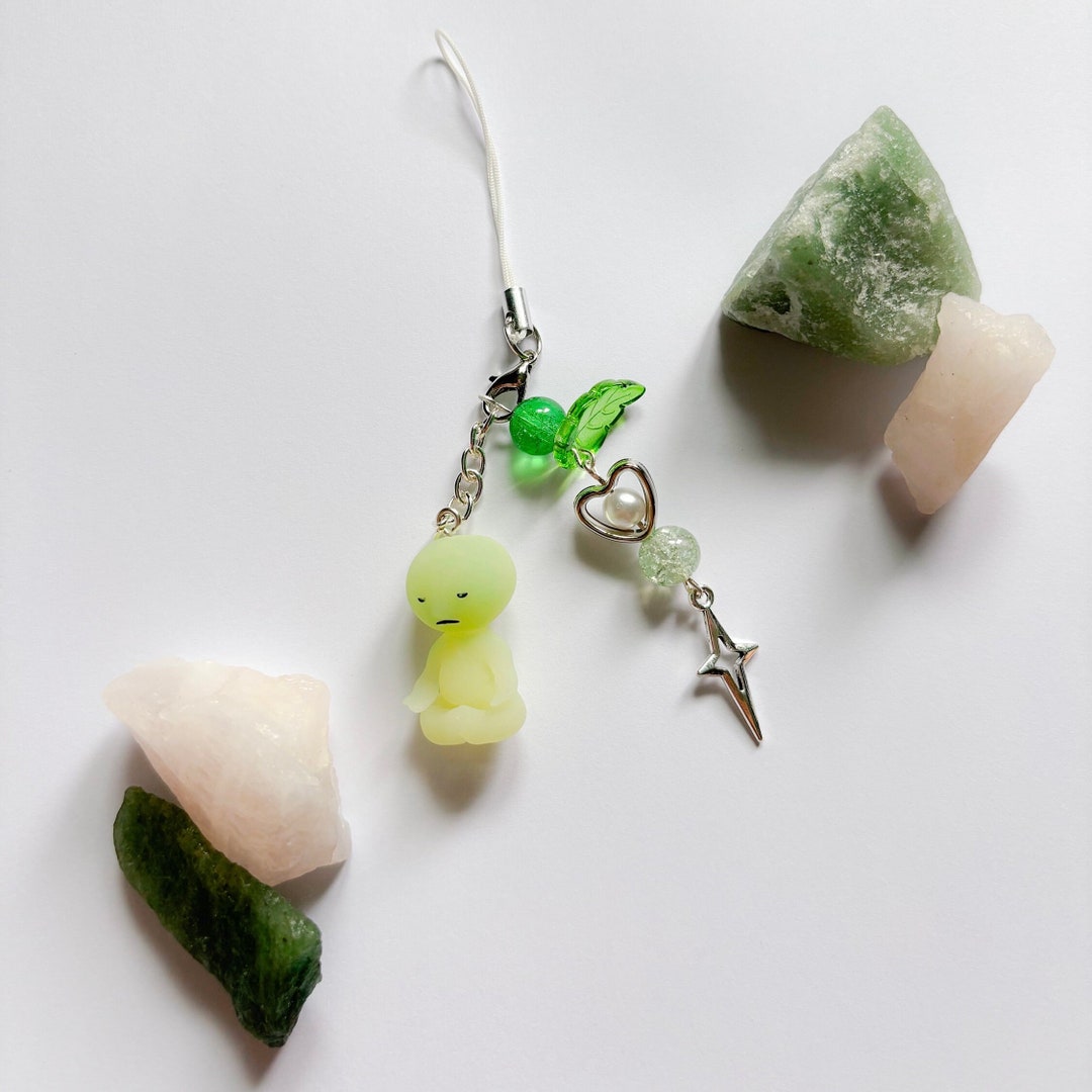 Meditating Smiski Phone/water Bottle Charm Etsy