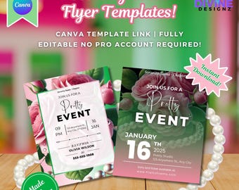 Sorority Event Flyer Vorlagen: Bearbeitbare Canva Designs (4 Designs) | 1908