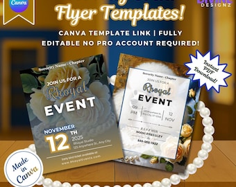 Pretty Poodle Sorority Event Flyer Templates: Editable Canva Designs