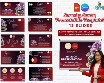 Sorority Presentation Template: 15 Slides, Canva & PowerPoint