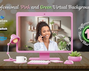 Pink und Grün Virtuelle Hintergründe: 15 HD Zoom Hintergründe (Digitaler Download)