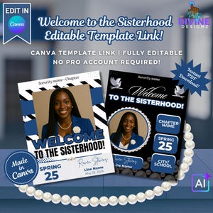 Finer Woman Sorority Flyers: Editable Canva Templates, New Member Designs