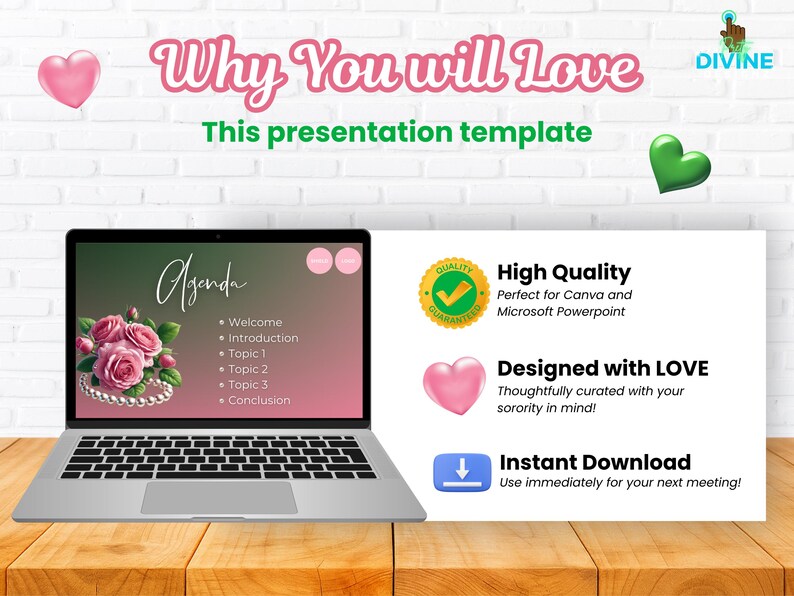 Sorority Präsentationsvorlage: 15 Folien, Canva & Power Point Kompatibel Bild 3