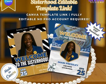 Pretty Poodle Sorority Welcome Flyers: Editable Canva Templates (10 Designs)