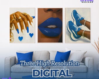 Zeta Phi Beta Sorority Art Set | Blue & White Prints (Digital Download)