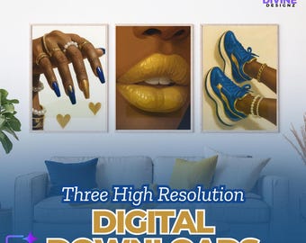 RHOyal Art Prints | Gold & Blue Sorority Decor (Digital Download)