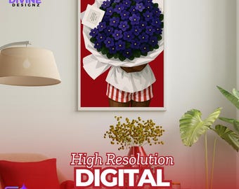 Devastating Diva Crimson & Cream Digital Floral Art | Sorority Inspired Print | AI-Generated PNG File | Digital Download | Printable | 4:5