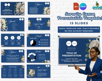 Sorority Presentation Template: 15 Canva Slides (Editable Download)