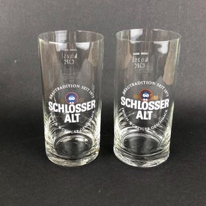 2x Schlösser Alt glazen 0,25l / Duits bierglas / Düsseldorf bierglas / verzamelobject