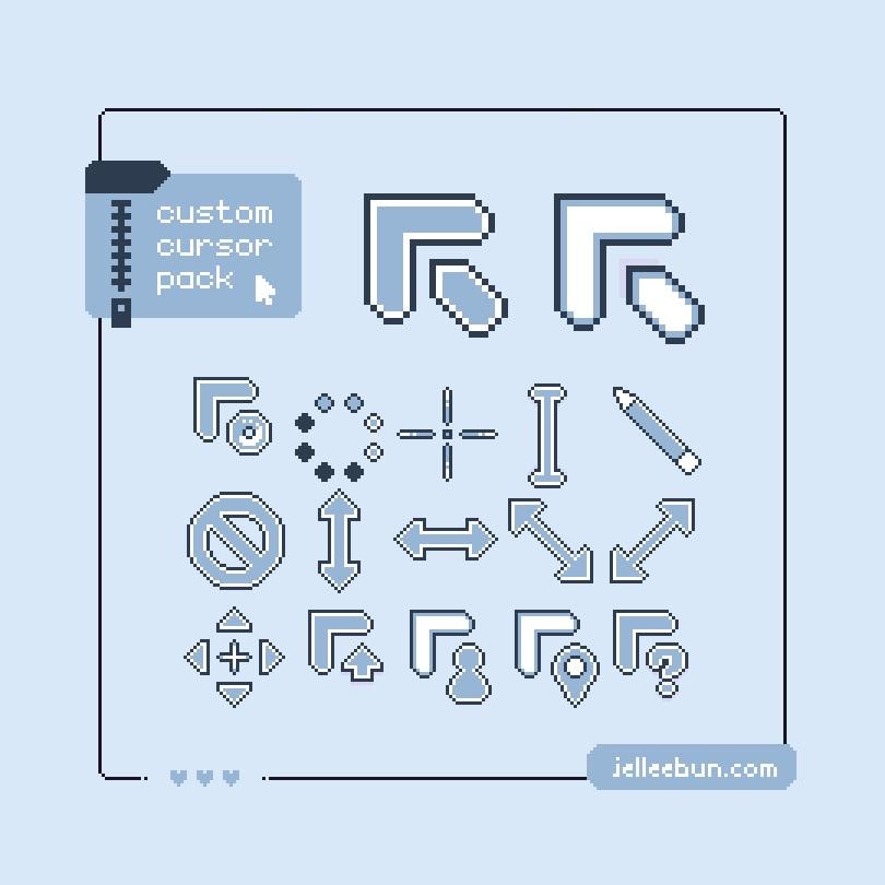 Minimal Simple Blue Pixel Art Mouse Cursor - Animated (digital Download ...
