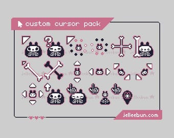 Buy Pink Ghost Bunny Pixel Art Mouse Cursors – Animated Halloween ...