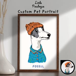 Individuelles Hundeportrait, personalisierte schlecht gezeichnete Haustierkunst, einzigartiges Hundeplakat Hundeliebhaber Geschenk Hand gezeichneter Hund Wandkunst Hundehaustier Verlust Geschenk Lustiger Hund