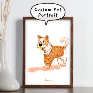 Custom Pet Portrait, unique pet gift, badly drawn pet art, portrait dog, Pet Name Typography Art, Gift for her, Pet Parent Gift, Digital art