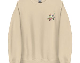 Moletom bordado sapo cottagecore