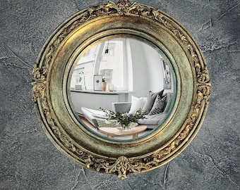 Specchio convesso Occhio di Strega – Talismano in resina e ottone – Decorazione murale mistica e magica