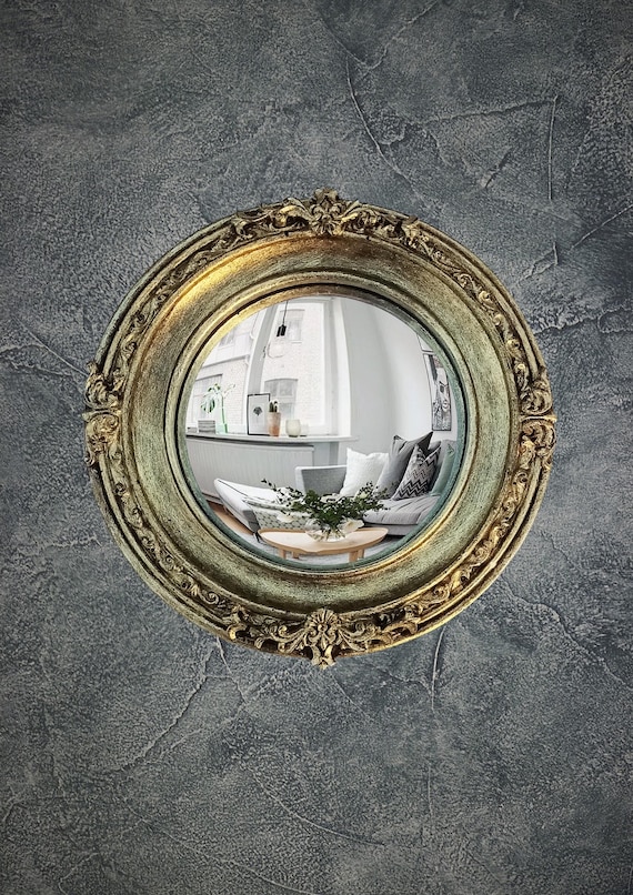 Witch’s Eye Convex Mirror – Brass Resin Talisman – Mystical Witchy Wall Decor