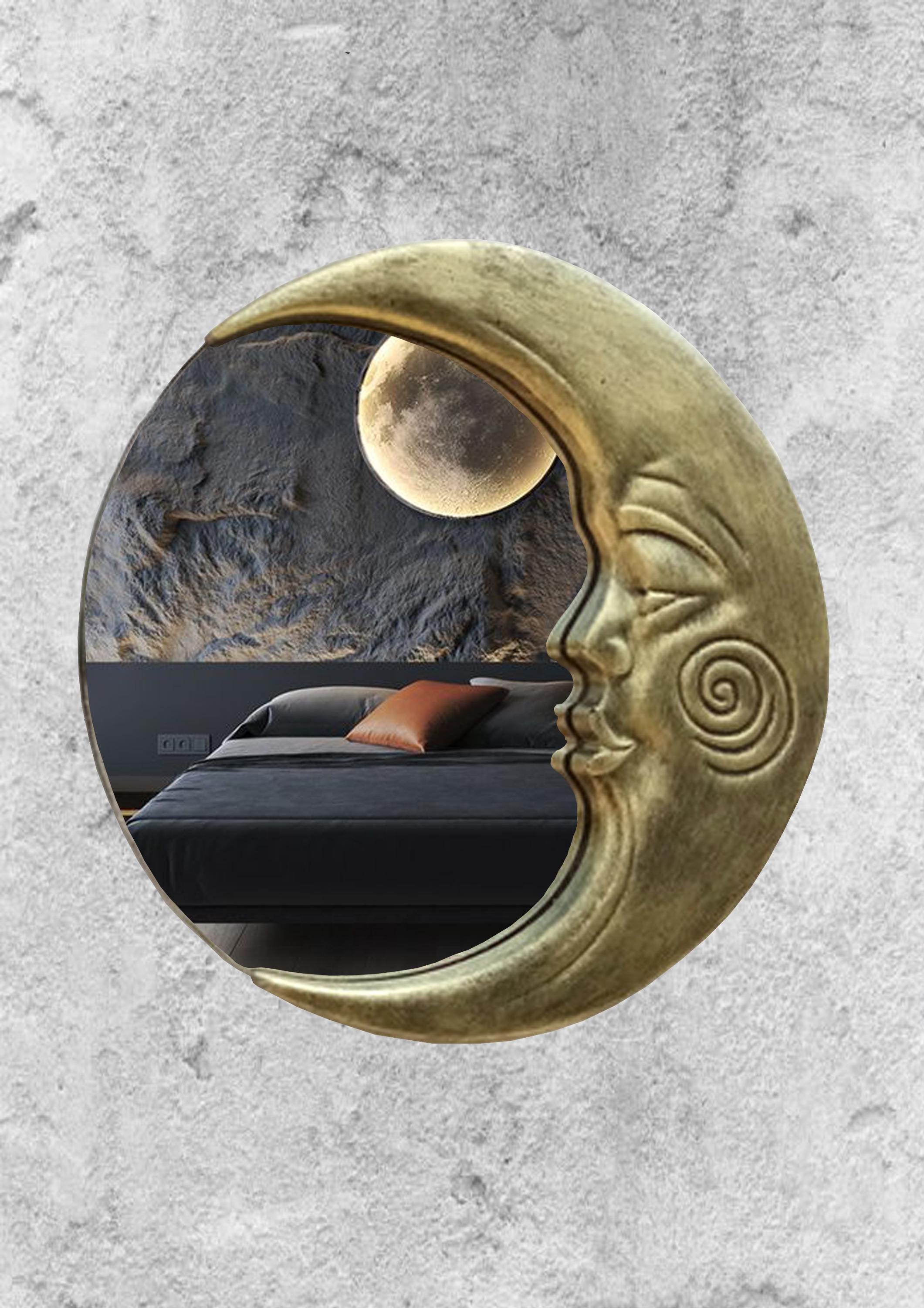 Moon Eye Mirror • Crescent Moon Wall Decor • Witchy Resin Mirror