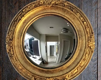 Miroir convexe oeil de sorcière • Décoration murale gothique • Talisman de sorcière en résine de laiton • Décoration occulte pour la maison • Miroir mural mystique