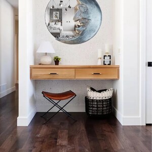 Handmade Crescent Moon Mirror • Silver Resin Celestial Wall Art image 4