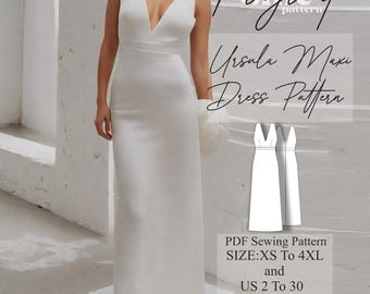 V Neck Dress Sewing Pattern,Maxi Dress Pattern,Women Dress Sewing Pattern,Greek Dress,Prom Dress Pattern,PDF Digital Sewing Pattern