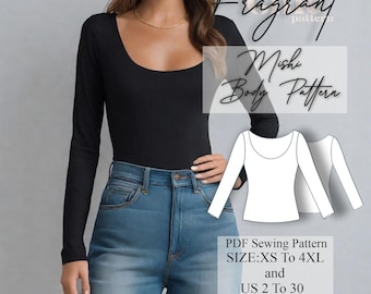 Tank Top Body Sewing Pattern, Long Sleeve Body Sewing Pattern, Easy Sewing Pattern, Women Body Sewing Pattern, Digital PDF Sewing Pattern
