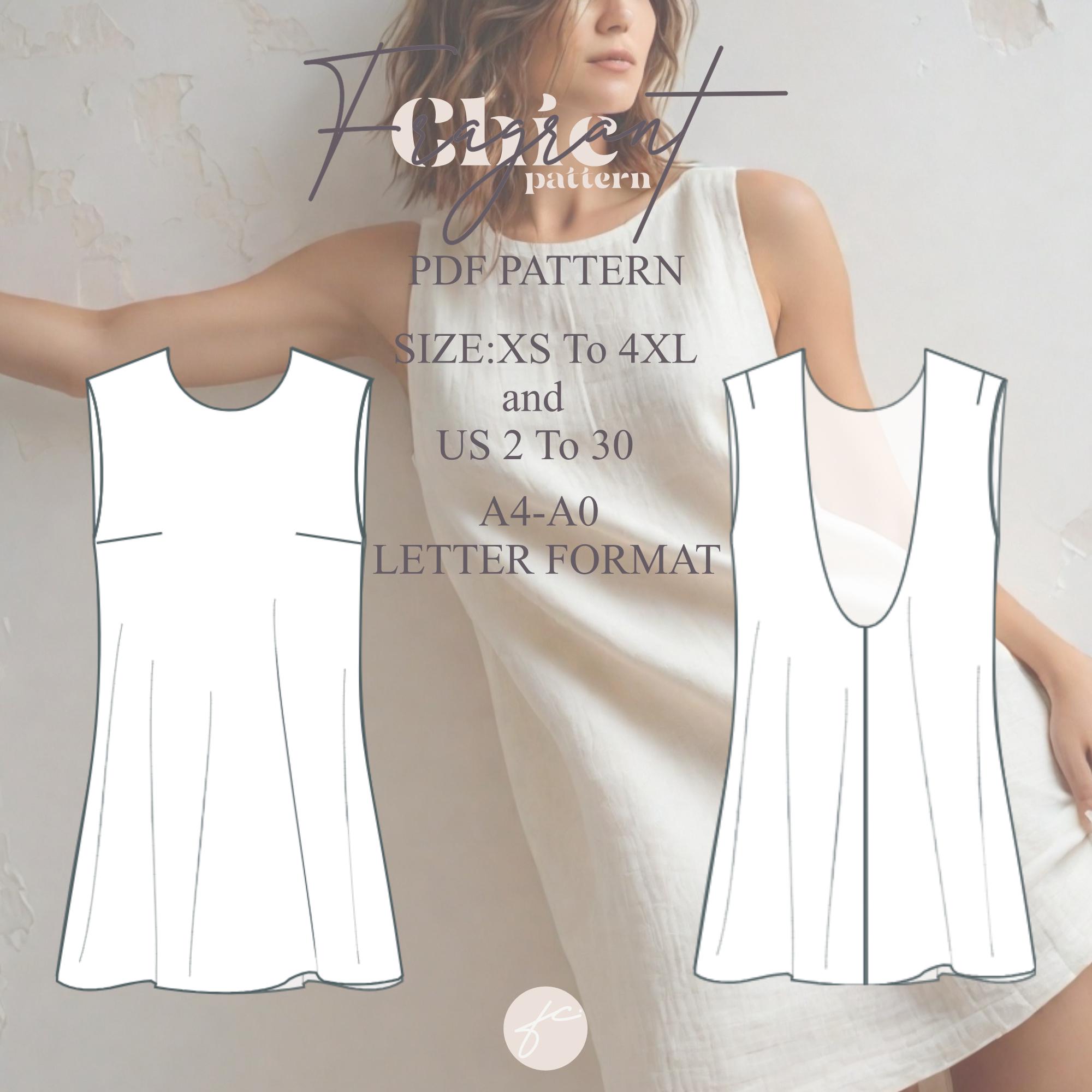 Open Back Dress Sewing Pattern | Mini Dress Sewing Pattern | Women ...