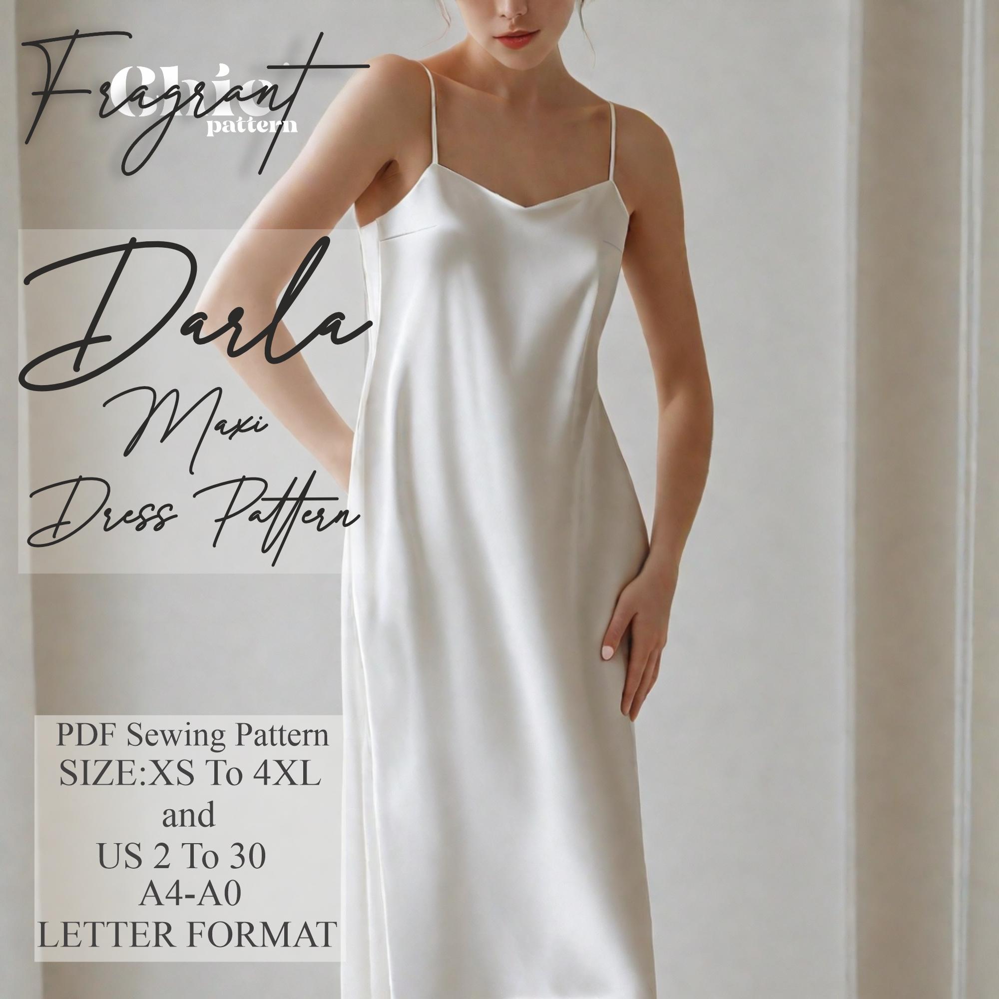 Maxi Dress Sewing Pattern Nightwear Dress Pattern Strap Dress Sewing Pattern Nightgown Pattern PDF Digital Sewing Pattern Etsy UK