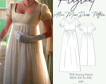 Bridgerton Gown Dress ,Fairy Dress ,Regency Dress ,Renaissance Victorian Fairy Cottagecore Dress,Empire Dress , PDF Digital Sewing Pattern