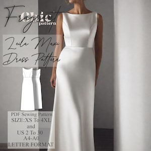 Boat Neck Dress Sewing Pattern | A Line Maxi Dress Sewing Pattern | Women Dress Sewing Pattern | Sewing Patterns |Digital PDF Sewing Pattern
